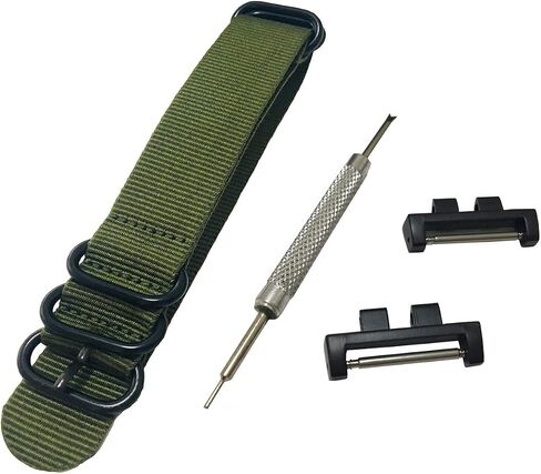 Richie strap] 20mm 5 Ring Nylon Watch Band Strap GMWB5000 Metal Adapters Kit for Casio GShock G-Shock GMW-B5000 in Saudi Arabia