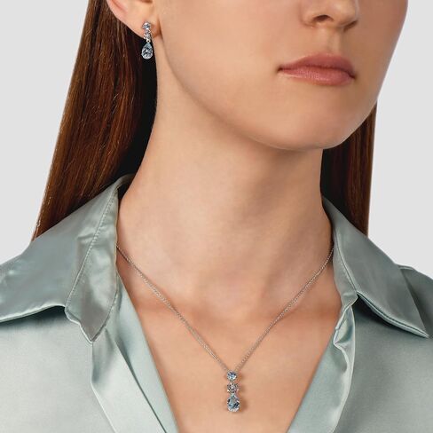 Jewelili Enchanted Disney Fine Jewelry Sterling Silver White Topaz & Sky Blue Topaz Elsa Snowflake Earring in Saudi Arabia