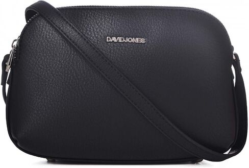 DAVIDJONES 3 Zip Porckets Compartment Crossbody Bag,Faux Leather Shoulder handbag for Women,Small Functional Travel Purse in Saudi Arabia