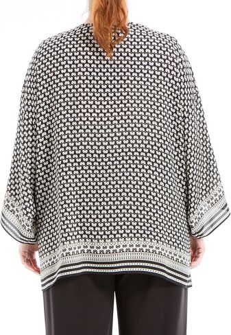 Max Studio womens Plus Size Casual Long Sleeve Poly Crepe Printed Everyday Kimono in Saudi Arabia