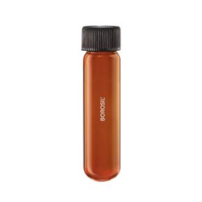 Borosil® Reusable Heavy Duty Amber Light-Blocking Culture Tubes with PTFE Lined PP Screw Caps and Round Bottoms, 10mL (16 x 125mm), 100/CS