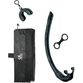 YUEX MER Diving Snorkel Premium Puality Roll Up Snorkel with Compact Organizer & Portable Mesh Bag for Scuba Diving, Spearfishing, Freediving, Snorkeling