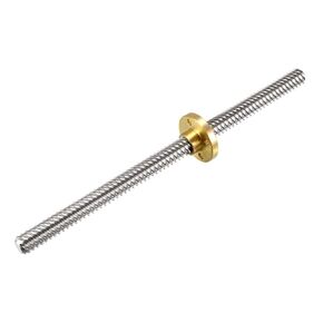 uxcell 150mm Length T8 8mm Dia Lead Screw Rod,8 Lead Stainless Steel Lead Screw Rod with Copper Nut Trapezoidal Thread for 3D Printer Z Axis