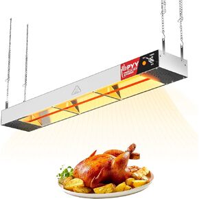 PYY Food Heat Lamp Strip - 36" Hanging Commercial Food Heating Warmer 500W/110V Stainless Steel Electric Strip Heater Warming Lights for French Fries Fried Food Service Cafeteria Restaurant Kitchen in Kuwait