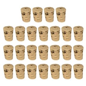 MECCANIXITY Tapered Cork, 15.9x11.9x20.6mm Natural Wooden Leakproof Soft Cork Stoppers for Wine Beer Bottle Crafts Corks Plug Replacement Laboratory Supplies, Dark Wood Color, Pack of 25