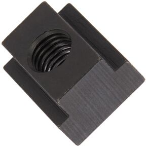 Te-Co 41407 Black Oxide 1018 Steel T-Slot Nut, 7/16"-14 TPI (Incomplete last thread), 1/2" Height x 7/8" Width x 1/2" Table Slot (Pack of 5)