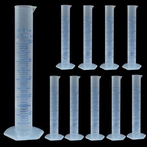 2 Pcs Plastic Graduated Cylinder 100 ml Transparent Measuring Cylinder with PP Material Hexagonal Base for Science & Projects