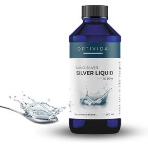 Optivida Health- Colloidal Nano Silver Liquid for Immune Support, Promotes A Healthy Immune System Nano Silver Liquid Solution 10PPM (1 LB.)