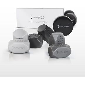 Jawliner® Jaw Exerciser Set for Men & Women - Jawline Trainer with 3 Resistance Levels - Double Chin Reducer - 100% Food-Grade Silicone - Face and Neck Shaper & Jaw Strengthener