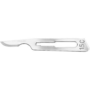 Swann-Morton #15C Sterile Surgical Blades, Stainless Steel [individually packed, box of 100]