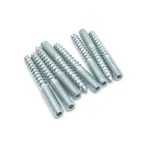 Hanger Bolt M6x50 Silvery Double Headed Bolt Self-Tapping Screw for Furniture 8Pcs