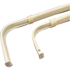 Graber Double Lock Seam Curtain Rod, 18 to 28-Inch Adjustable Width, White