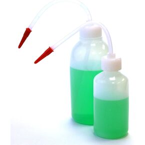 EISCO Labs Multi-Pack Polyethylene Wash Bottles 125ml & 250ml with Delivery Tube, Screw Cap - Durable Lab Dispensing Equipment