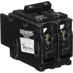 SIEMENS BQ2B020 20-Amp Double Pole 120/240-Volt 10KAIC Lug Out Breaker, COLOR