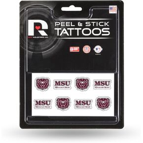 Rico Industries unisex Tattoos, 8-Piece NCAA Missouri State Bears Face Tattoos 8 piece Set, Team Color, 8-Piece Set US