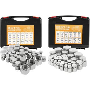 128Pcs 37° JIC and ORFS Hydraulic Cap and Plug Kit Hose Tube and Pipe Fitting Set, Flare Thread & O-Ring Face Seal Cap and Plug Kit, Galvanized Steel and Precision Threading, Dash Sizes 4 6 8 10 12 16