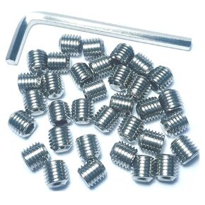 34pcs Set Screws 5/16-24 x 5/16" inch 304 Stainless Steel Allen Head Hex Hexagon Socket Set Screws with Allen Wrench,Set Grub Screws Hex Allen Head Socket Set Screws.(5/16" Length)