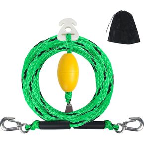 12FT Boat Tow Harness for Tubing, Water Ski Tow Rope Boat Harness with Stainless Steel Big Hooks, Boat Tow Rope for Watersports, Self Centering Tow Harness for Boat Water Sport Jet Ski Wakeboarding