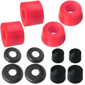2 Sets Colored PU Shock Absorber Mounts Skateboard Truck Cushion Longboard Double Concave Fish Board Bridge Pad Bearing Spacer and Washer Skateboard Kit Suitable for Longboard Cruiser