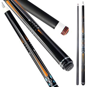KONLLEN 3 Cushion Carom Cue Carbon Fiber Stick Technology Billiard Cue (Silver Ring Inlay,Carbon Fiber Shaft,142cm, 12mm 3c-Plus Tip, Radial Pin Joint, Adjustable Weight)