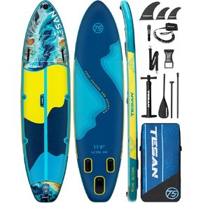 Inflatable Stand Up Paddle Board,Yoga Board,Fishing Paddle Board with Extra Wide Size:11'6''*35'',Ultra Stable SUP with Accessories