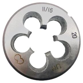 11/16"-20 Die RH Threading Die Round 11/16-20 Handle Right Hand 11/16 x 20 Thread Die 11/16-20 HSS Machine Tool 11/16x20