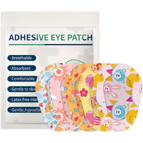 30pcs Adhesive Eye Patches for Kids Light Blocking Cute Design Breatnable Adhesive Bandages for Toddler