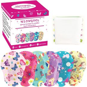 Adhesive Eye Patches for Kids with Lazy Eye, 60+6 Bonus Patches, Adhesive Bandages for Amblyopia, 6 Fun Girls Designs, 2 Incentive Posters (Regular Size)