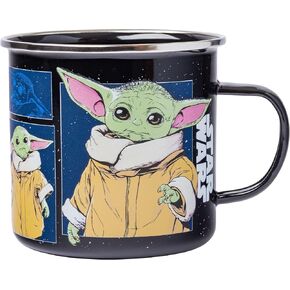 Silver Buffalo Harry Potter Mischief Managed ‘I Solemnly Swear I Am Up to No Good" Quote and Marauders Map Enamel Camper Mug, 21 Ounces