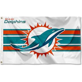 Miami Dolphins White Flag Outdoor Indoor 3x5 Foot Banner