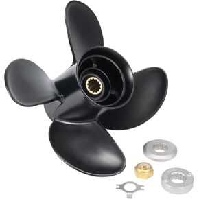 48-8M8026630 |10.3 x 13(Hub Kits Included) Upgrade Aluminum Outboard Boat Propeller for Mercury 25-60HP 13 Spline Tooth RH