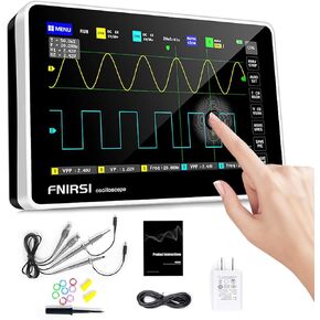 راسم الذبذبات الرقمي للكمبيوتر اللوحي 100 ميجا هرتز عرض النطاق الترددي، مجموعة راسم الذبذبات الرقمية المحمولة للتخزين 2 قناة، معدل أخذ العينات 1GSa/s، شاشة لمس TFT LCD مقاس 7 بوصات in Kuwait