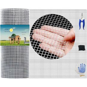 Hardware Cloth 1/4 inch 24" x 50 ft, Hot-Dip Galvanized Welded Wire Metal Mesh 23 Gauge, Chicken Wire Mesh Fencing, Fine Wire Mesh Roll for Crafts, Rodent Proof Wire Mesh