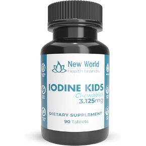 Kids Chewable Iodine Tablets - 3.125mg | 90 Tablets | Thyroid Health, Metabolic Function, Easy to Swallow