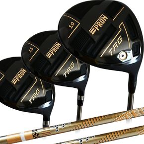 Japan Pron Wood Golf Club USGA R A Rules Set with Headcovers, Driver Fairways, 10 15 18 Degree, TRV21 Model, Graphite Shaft, Regular Flex, Pack of 3