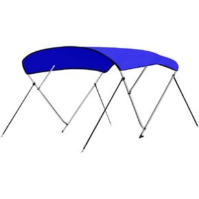 SereneLife 4 Bow Bimini Top Boat Cover - Front Hold-Down Straps and Rear Support Arms, Includes Mounting Hardware with 1 Inch Aluminum Frame (Blue), 96'' x 85-90'' x 54'' -inches