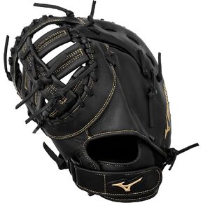 Mizuno GXF50FP MVP Prime Fastpitch Softball First Base Mitts, 13", Left Hand Throw, Worn on Right Hand, Black