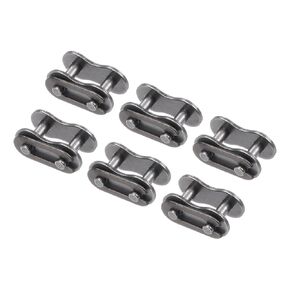 6pcs #25 Chain Master Connector Link Roller - [5/16 Inch Pitch] Carbon Steel Split Links for Machines Equipment 05B Chain Use | 2.31mm Pin