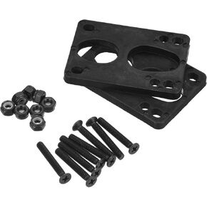 PATIKIL Skateboard Riser Pads Screws Set, 2 Pack 6mm Longboard Shock Rise Pad with Mounting Screws Nuts Hardware Repair Kit for Cruiser, Black