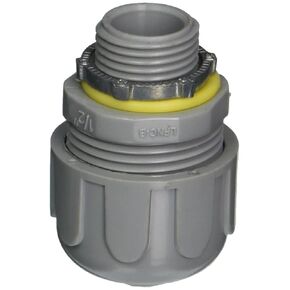 Morris 21813 Liquid Tight Connector, Straight, Non-Metallic, 1/2" Thread Size, 1-Pack