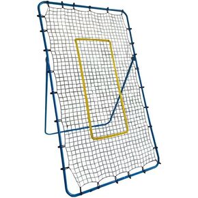 Volleyball Rebounder Net 4x7ft, 5 Rebound Angles Volleyball Bounce Back Net, includes:U-Shaped Fixed Anchor Neon Target and Bungee Cords for Practicing Volleying