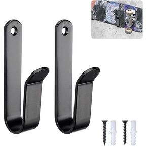 WishLotus Snowboard Wall Rack, 2 PCS Thicken Durable Snowboard Wall Mount Clips Deep U-Shape Snowboard Display Rack with Rubber Plug and Screw for Hanging Skateboards Skis