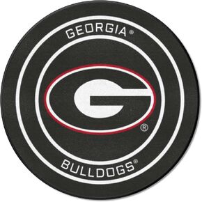 FANMATS 22881 Georgia Bulldogs Hockey Puck Shaped Rug - 27in. Diameter, Hockey Puck Design, Sports Fan Accent Rug