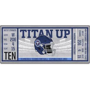 FANMATS 23140 NFL - Tennessee Titans Ticket Design Runner Rug - 30in. x 72in. | Sports Fan Area Rug, Home Decor Rug and Tailgating Mat