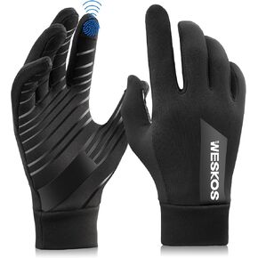 Running Gloves for Men Women Gloves with Touchscreen Fingers Anti-Slip Lightweight Fleece Lining for Winter Cold Weather Warm Hiking Running