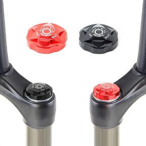 Bike Air Valve Top Cap Cover, Front Fork Cap Suspension Gas Cover Aluminum Alloy Shoulder Protector Parts for Mountain Bicycle Road Bike MTB(Black)
