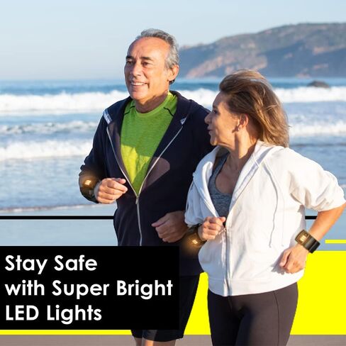 أوزان معصم قابلة للتعديل بوزن 1 رطل من ToneyWalkers مقاومة للماء، مجموعة من 2 أوزان قابلة للارتداء بإضاءة LED للتمرين في الهواء الطلق والمشي لمسافات طويلة والجري والمشي in Kuwait