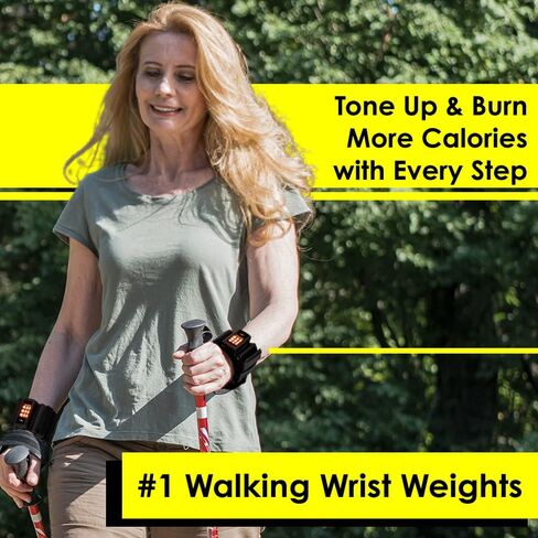 أوزان معصم قابلة للتعديل بوزن 1 رطل من ToneyWalkers مقاومة للماء، مجموعة من 2 أوزان قابلة للارتداء بإضاءة LED للتمرين في الهواء الطلق والمشي لمسافات طويلة والجري والمشي in Kuwait