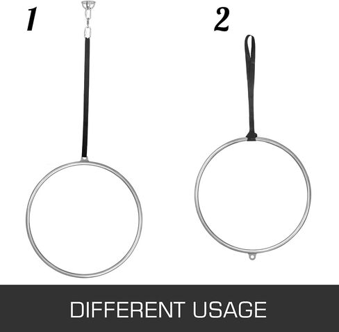 3ft/90cm ضياء ليرا هوب، 770 رطلا قوة الطوق الجوي اختبارها، نقطة واحدة معدات السيرك الجوية اليوغا هوب الرقص الجوي مجموعة حلقات السيرك، الشظية in Saudi Arabia