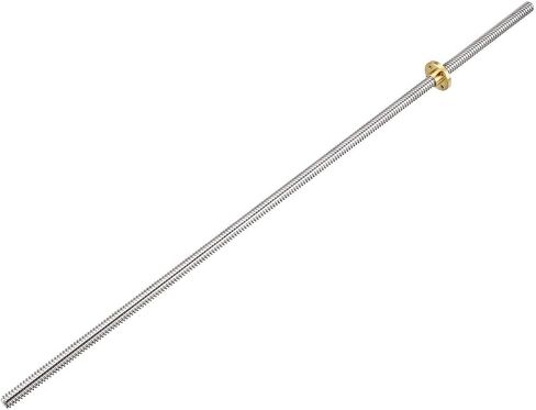 uxcell 500mm Length T8 8mm Dia Lead Screw Rod,4 Lead Stainless Steel Lead Screw Rod with Copper Nut Trapezoidal Thread for 3D Printer Z Axis in Saudi Arabia